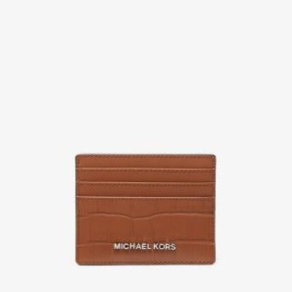 Michael Kors Handbags - Michael Kors Hudson Crocodile Embossed Leather Tall Card Case